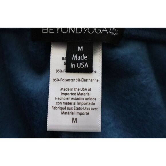 Beyond Yoga NV1221 Women's Sz M Celestial Blue Velvet Elevate Long Pants - Picture 4 of 10